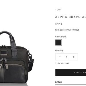 Tumi - Alpha Bravo - Andersen Slim Commuter Brief - Hickory